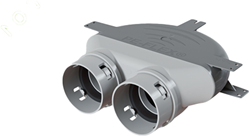 Plafondadapter aansluiting Ø123mm 2xØ75mm