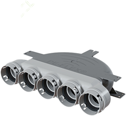 Plafondadapter aansluiting Ø123mm 5xØ50mm