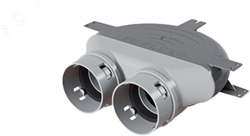 Plafondadapter aansluiting Ø123mm 2xØ90mm