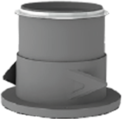 Plafondadapter ALIZE Ø100mm, lengte 100mm
