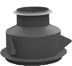 Plafondadapter ALIZE Ø125 met verloop Ø80mm, lengte 100mm