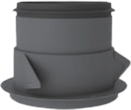 Plafondadapter ALIZE Ø125mm, lengte 100mm ** 1958