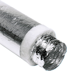 Thermisch en akoestisch geïsoleerde ventilatieslang 180 mm (10 m)