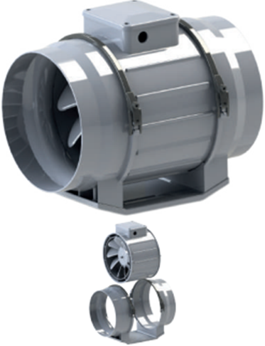 KAF buisventilator 100mm max. 235 m3/h