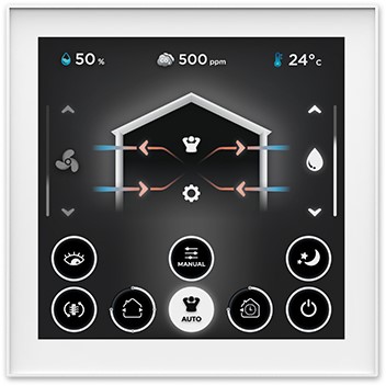 PR COLOR WIRELESS Bedieningspaneel voor WIRELESS decentrale wtw toestellen