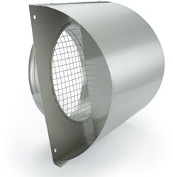 RVS aanzuig-/uitblaaskap muurmontage Ø248 mm