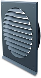 RVS Plat muurrooster toevoer/uitblaas Antraciet Ø156 mm