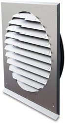 RVS Plat muurrooster toevoer/uitblaas geborsteld RVS Ø156 mm
