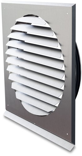 RVS Plat muurrooster toevoer/uitblaas geborsteld RVS Ø310 mm
