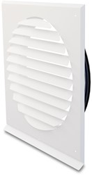 RVS Plat muurrooster toevoer/uitblaas wit Ø310 mm