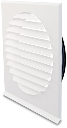 RVS Plat muurrooster toevoer/uitblaas wit Ø310 mm