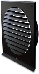 RVS Plat muurrooster toevoer/uitblaas zwart Ø310 mm