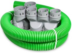 set 3a 2 st. x 2x90/3x75 + 3 meter slang Ø75 mm + einddeksels