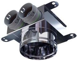 Haakse versie: 123 mm voor doorvoer met aantal tuiten: 2x50