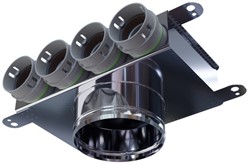 Haakse versie: 123 mm voor doorvoer met aantal tuiten: 4x50