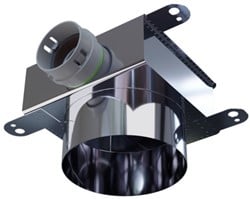 Haakse versie: 125 mm voor directe aansluiting met aantal tuiten: 3x50