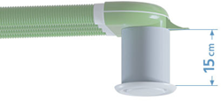 Verlengstuk voor adapters: Wit Kunststof 15 cm