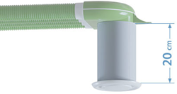 Verlengstuk voor adapters: Wit Kunststof 20 cm