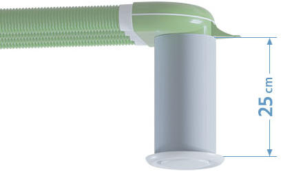 Verlengstuk voor adapters: Wit Kunststof 25 cm