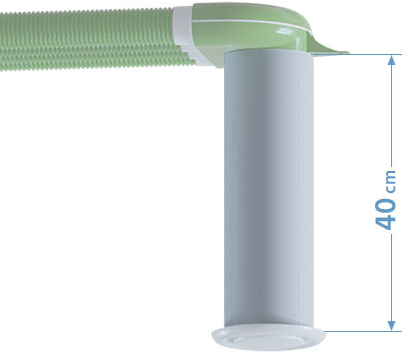 Verlengstuk voor adapters: Wit Kunststof 40 cm