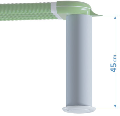 Verlengstuk voor adapters: Wit Kunststof 45 cm